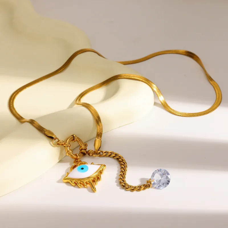 Κολιέ επιχρυσωμένο ατσάλι με μάτι - NE733