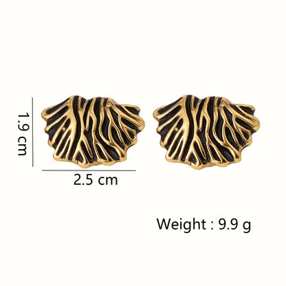 Σκουλαρίκια επιχρυσωμένο ατσάλι με μαύρο- EA697