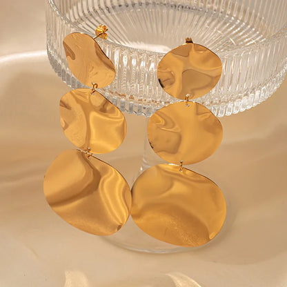 Σκουλαρίκια επιχρυσωμένο ατσάλι στρόγγυλα - EA815