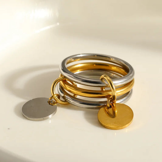 Δαχτυλίδι επιχρυσωμένο ατσάλι τριπλό-R133