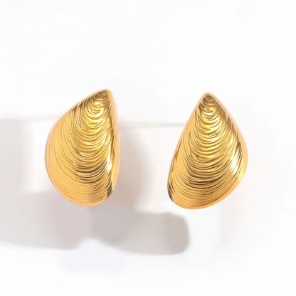 Σκουλαρίκια επιχρυσωμένο ατσάλι με κοχύλι - EA800