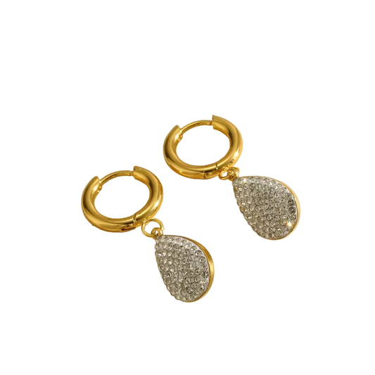 Σκουλαρίκια επιχρυσωμένο ατσάλι με zircon-EA569