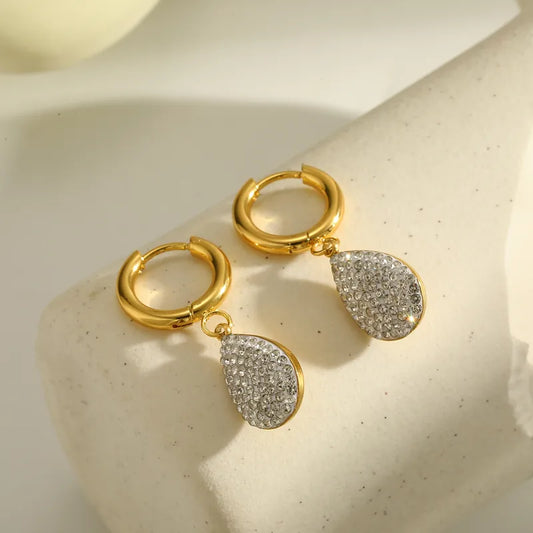 Σκουλαρίκια επιχρυσωμένο ατσάλι με zircon-EA569