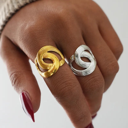 Δαχτυλίδι επιχρυσωμένο ατσάλι στρόγγυλο - R381