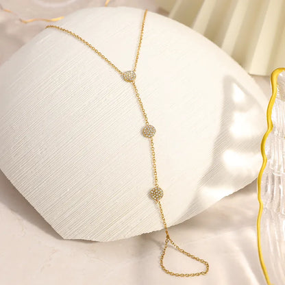 Βραχιόλι επιχρυσωμένο ατσάλι αλυσίδα με στρας -  BR503