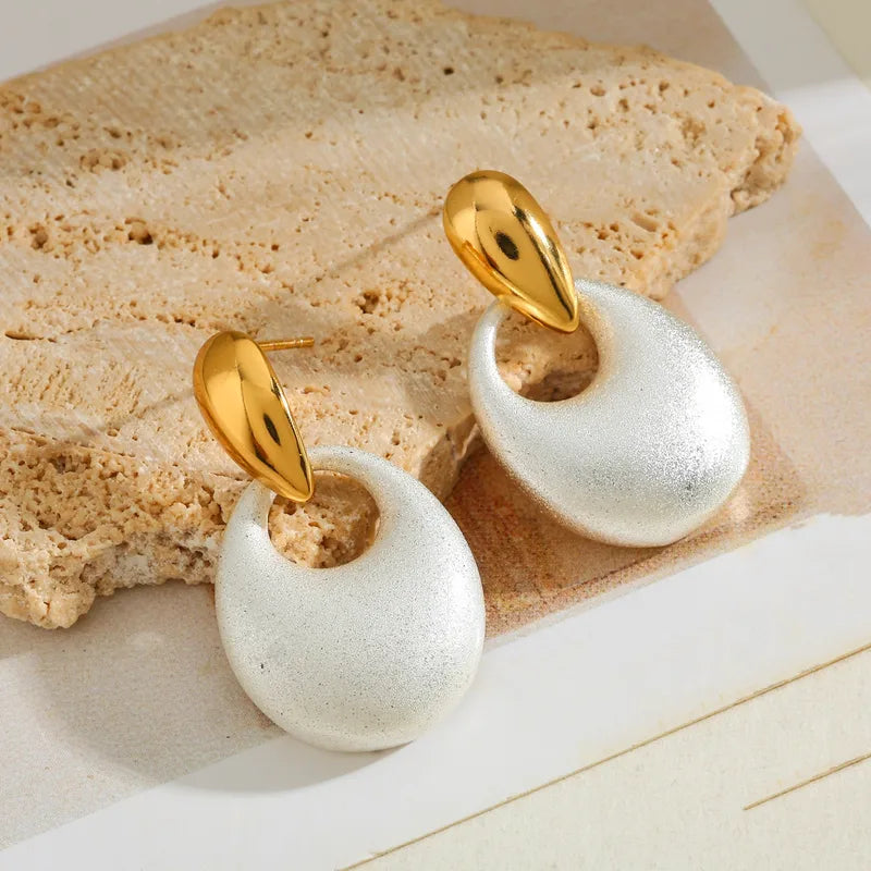 Σκουλαρίκια ατσάλι με επιχρυσωμένη βάση-EA422