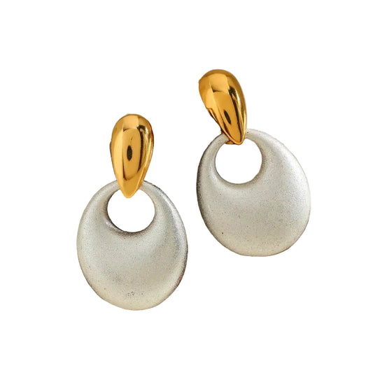 Σκουλαρίκια ατσάλι με επιχρυσωμένη βάση-EA422