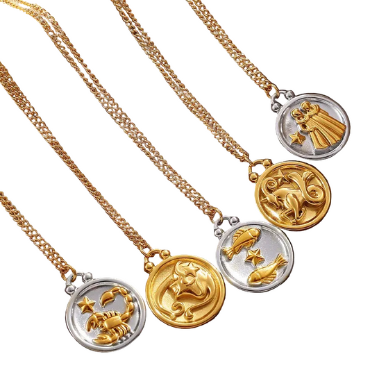 Κολιέ επιχρυσωμένο ατσάλι με τα ζώδια-NE507
