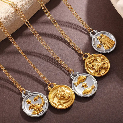 Κολιέ επιχρυσωμένο ατσάλι με τα ζώδια-NE507