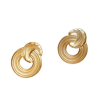 Σκουλαρίκια επιχρυσωμένο ατσάλι στρόγγυλα - EA696