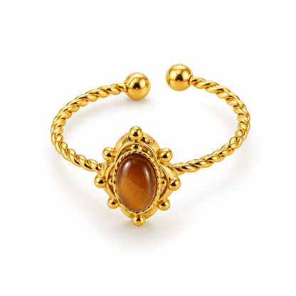 Bague triple acier doré - R372
