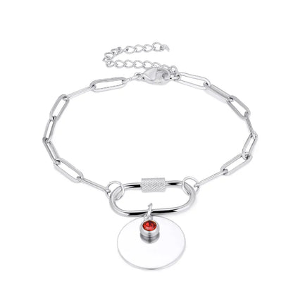 Βραχιόλι ατσάλι με κόκκινη πέτρα - BR405