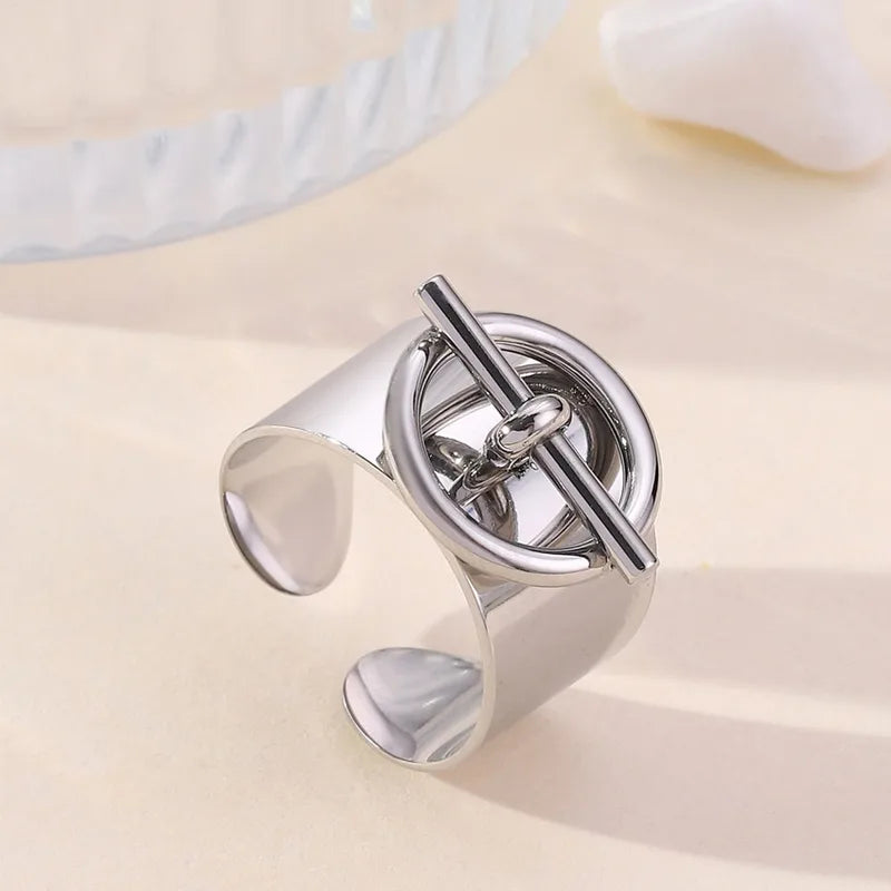 Steel silver ring - w042