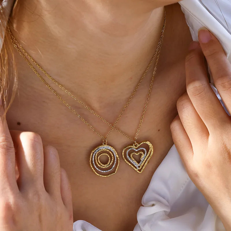 Κολιέ επιχρυσωμένο ατσάλι σπείρα-NE456