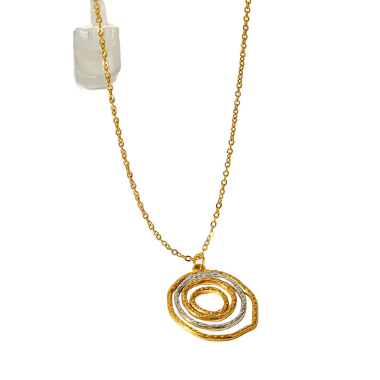 Κολιέ επιχρυσωμένο ατσάλι σπείρα-NE456