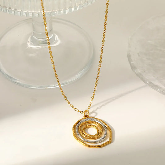 Κολιέ επιχρυσωμένο ατσάλι σπείρα-NE456