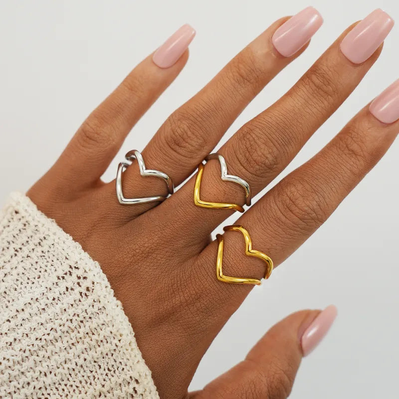 Δαχτυλίδι ατσάλι με καρδιά -R105