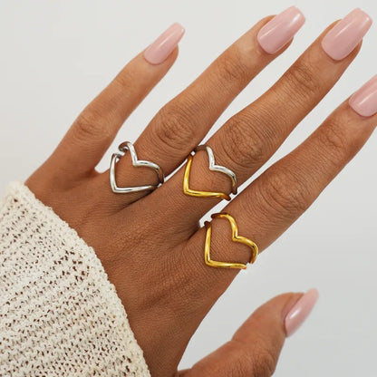 Δαχτυλίδι ατσάλι με καρδιά -R105