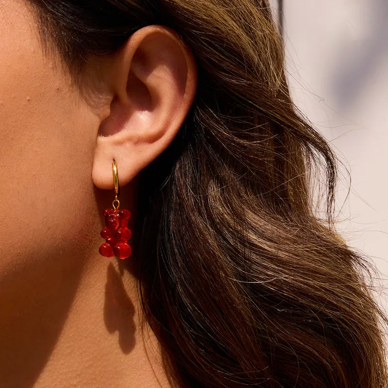 Σκουλαρίκια ατσάλινα αρκουδάκια haribo - ea758