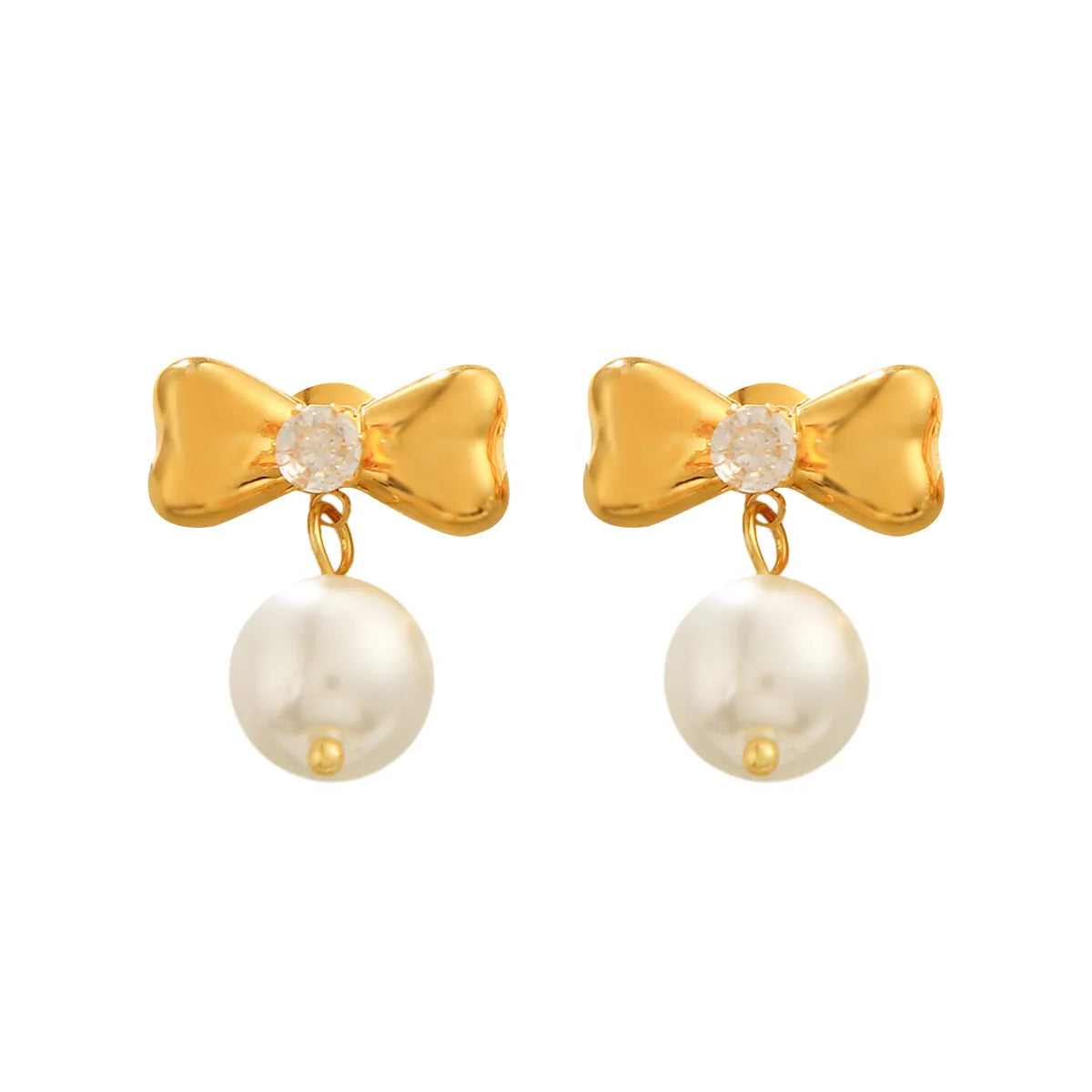 Σκουλαρίκια ατσάλινα με φιογκάκια- w583