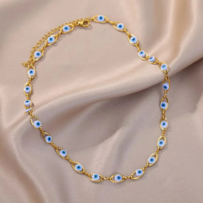 Κολιέ ατσάλινο με ματάκια - NE045