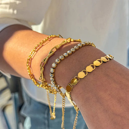 Βραχιόλι επιχρυσωμένο ατσάλι στρόγγυλη αλυσίδα-BR037