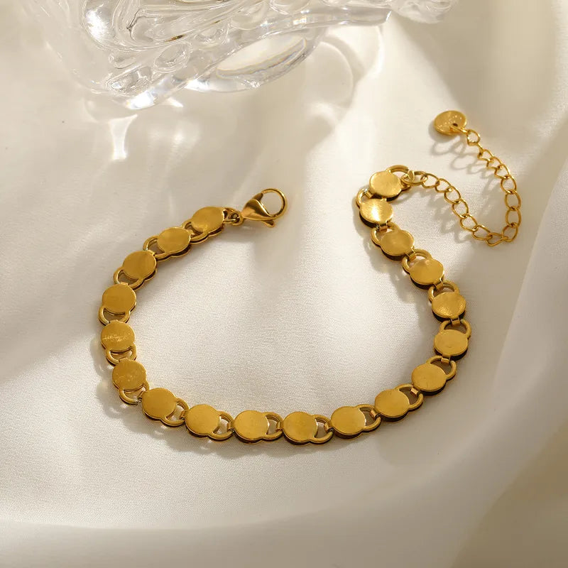 Βραχιόλι επιχρυσωμένο ατσάλι στρόγγυλη αλυσίδα-BR037