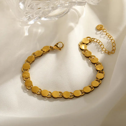 Βραχιόλι επιχρυσωμένο ατσάλι στρόγγυλη αλυσίδα-BR037