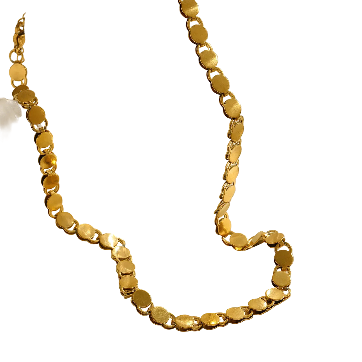 Κολιέ επιχρυσωμένο ατσάλι στρόγγυλη αλυσίδα-NE166