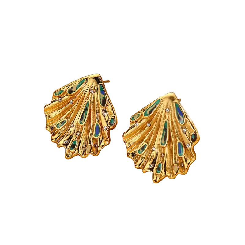 Σκουλαρίκια ατσάλινα κοχύλι - ea761