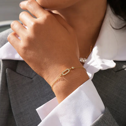 Βραχιόλι επιχρυσωμένο ατσάλι με κρύσταλλα-BR053