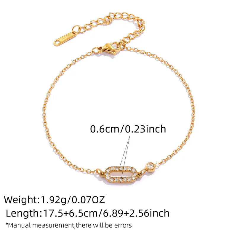 Βραχιόλι επιχρυσωμένο ατσάλι με κρύσταλλα-BR053