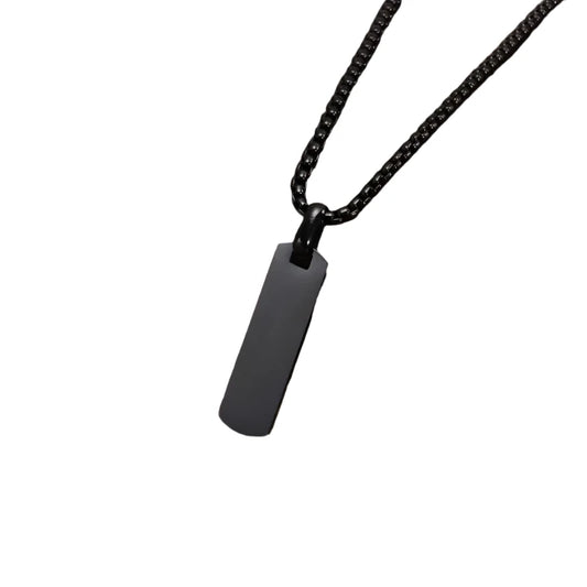 Necklace Steel Black Long identity-Ne491