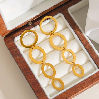 Σκουλαρίκια επιχρυσωμένο ατσάλι μακρυά-EA002