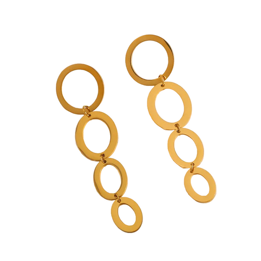 Σκουλαρίκια επιχρυσωμένο ατσάλι μακρυά-EA002
