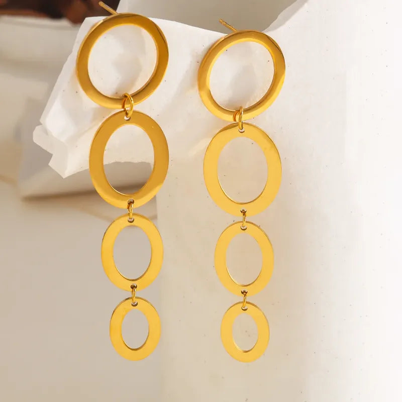 Σκουλαρίκια επιχρυσωμένο ατσάλι μακρυά-EA002