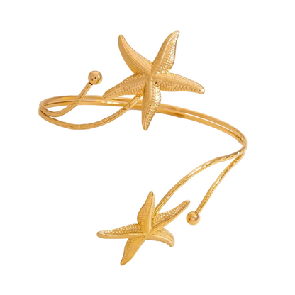 Βραχιόλι ατσάλινο μπράτσου με αστερίες - BR354