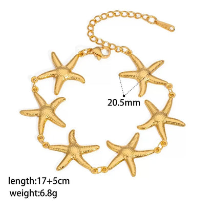 Βραχιόλι ατσάλινο με αστερίες - BR471