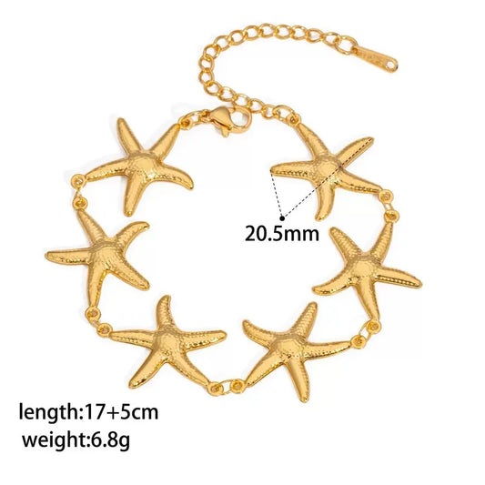 Βραχιόλι ατσάλινο με αστερίες - BR471