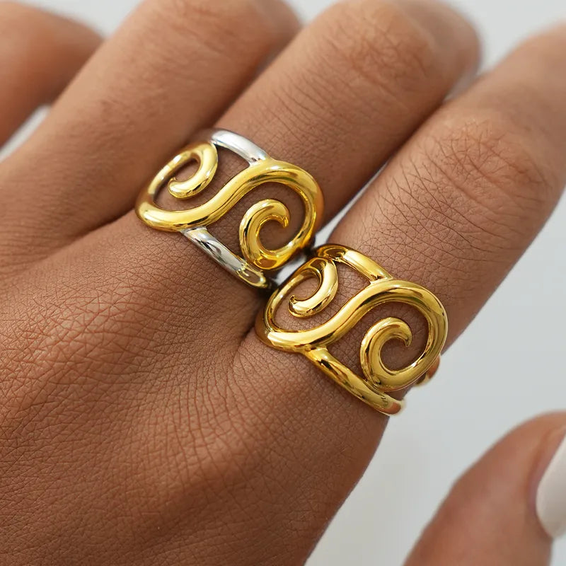 Δαχτυλίδι ατσάλι διπλή σπείρα-R284