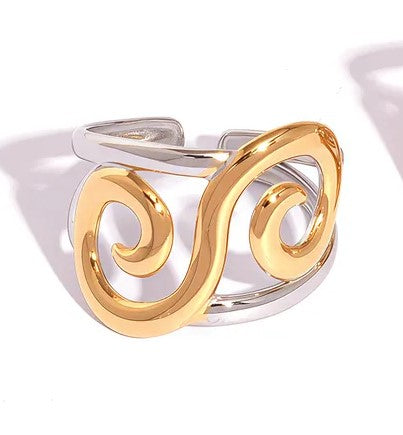 Δαχτυλίδι ατσάλι διπλή σπείρα-R284