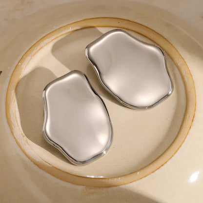 Σκουλαρίκια ατσάλι με γυαλιστερή επιφάνεια-EA052