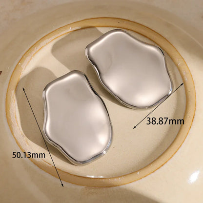 Σκουλαρίκια ατσάλι με γυαλιστερή επιφάνεια-EA052