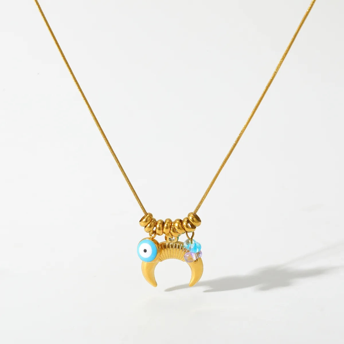 Κολιέ επιχρυσωμένο ατσάλι με ματάκι-NE074