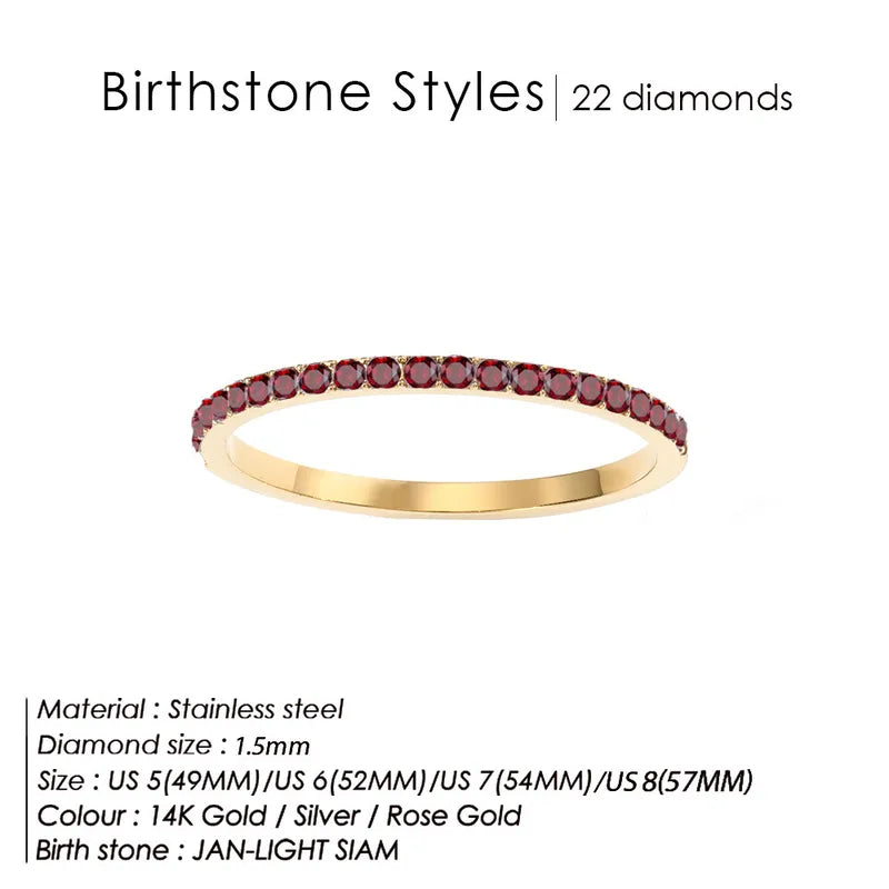 Δαχτυλίδι ατσάλι με στρας birthstone - R383