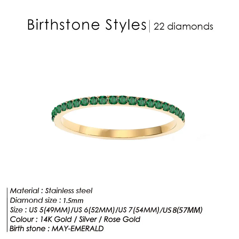 Δαχτυλίδι ατσάλι με στρας birthstone - R383
