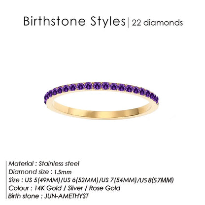 Δαχτυλίδι ατσάλι με στρας birthstone - R383
