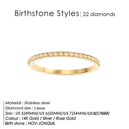 Δαχτυλίδι ατσάλι με στρας birthstone - R383