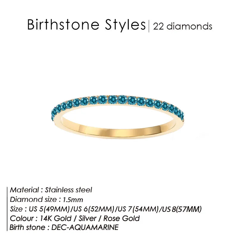 Δαχτυλίδι ατσάλι με στρας birthstone - R383