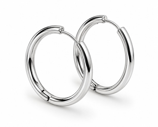 Creolen aus Stahl und Silber – EA165